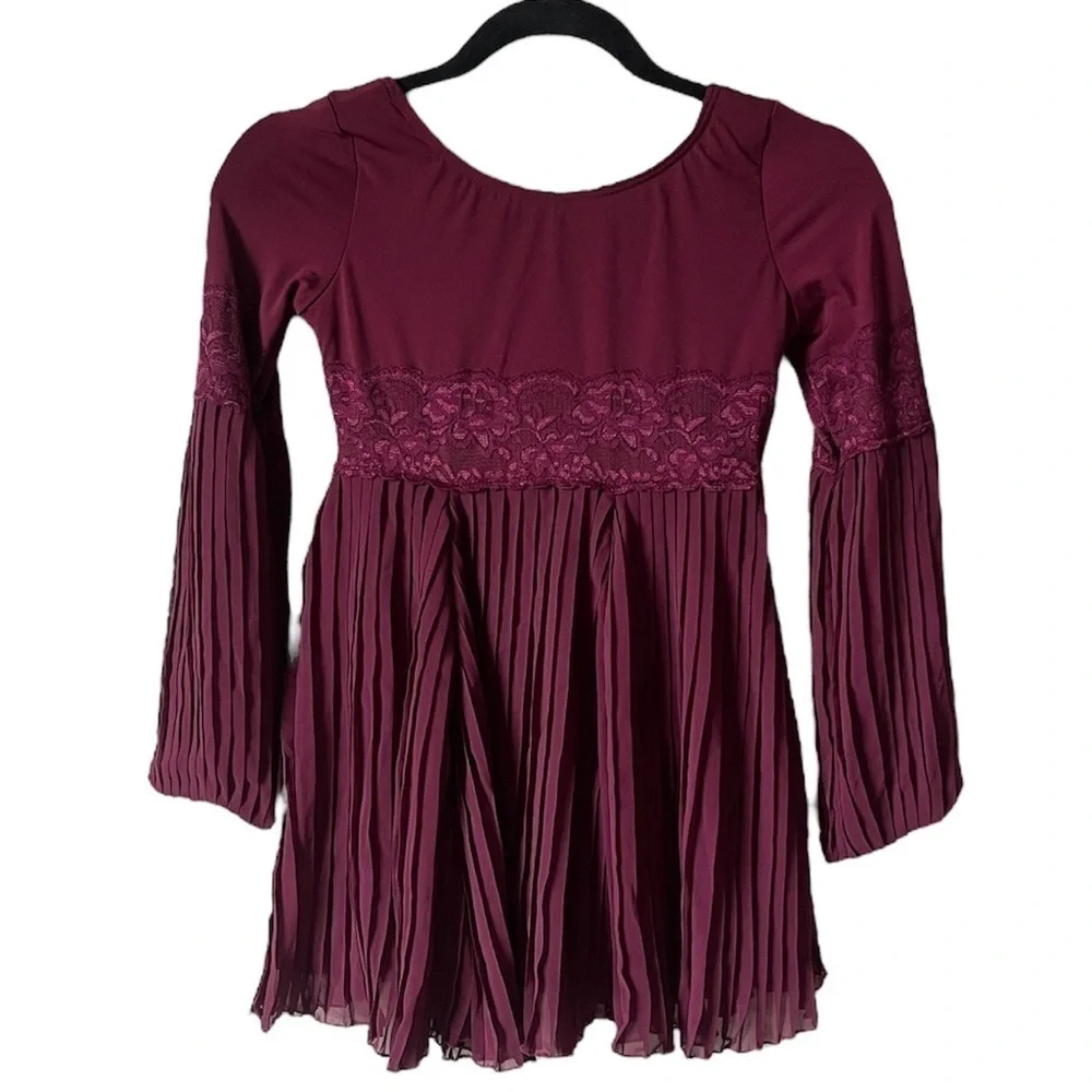 Weissman Pleated Poet Sleeve Dress